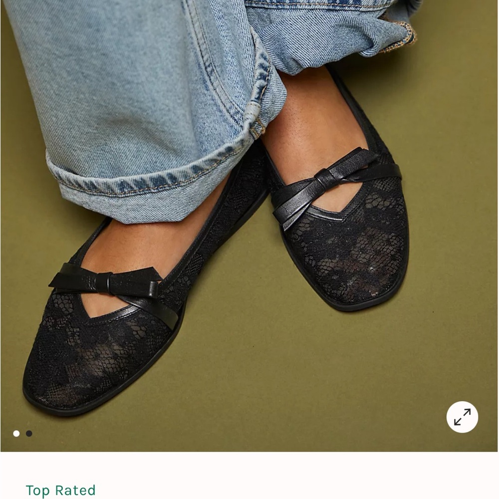 Free People Black Lace Ballet Flats